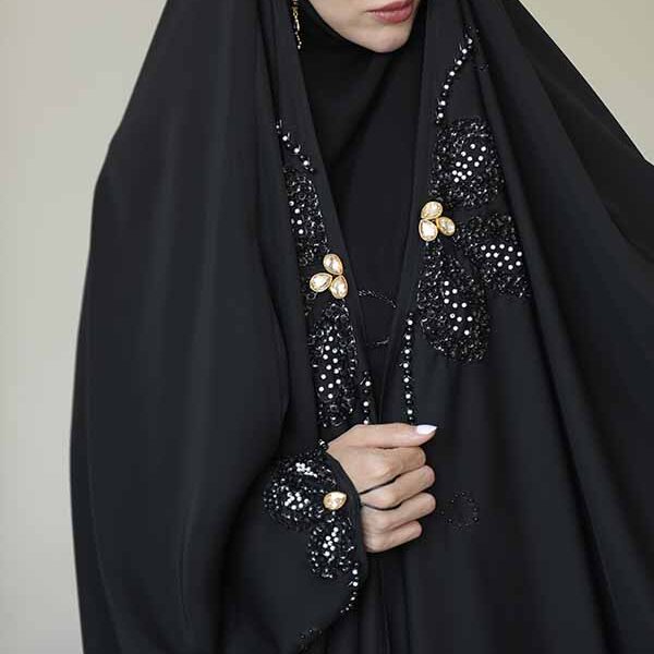 عربی اصیل مدل پروانه جواهردوزی شده جنس کرپ ایرانی قابل سفارش با جنس های دیگر قیمت 1320 copy