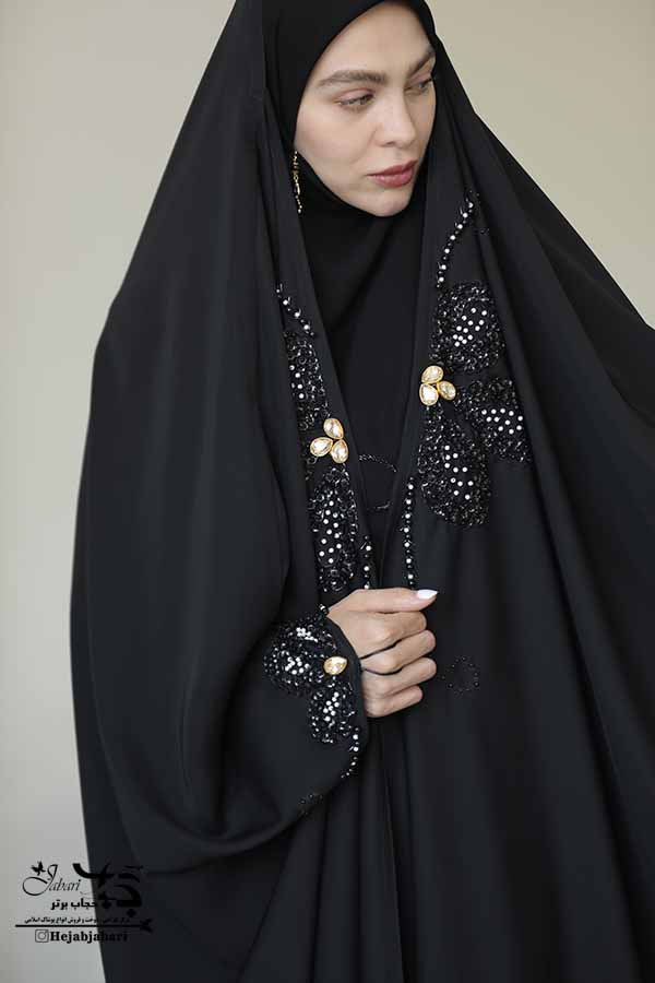 عربی اصیل مدل پروانه جواهردوزی شده جنس کرپ ایرانی قابل سفارش با جنس های دیگر قیمت 1320 copy
