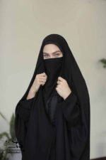 لبنانی نقاب دار قابل سفارش با دکمه و زیپ جنس کرپ ایرانی